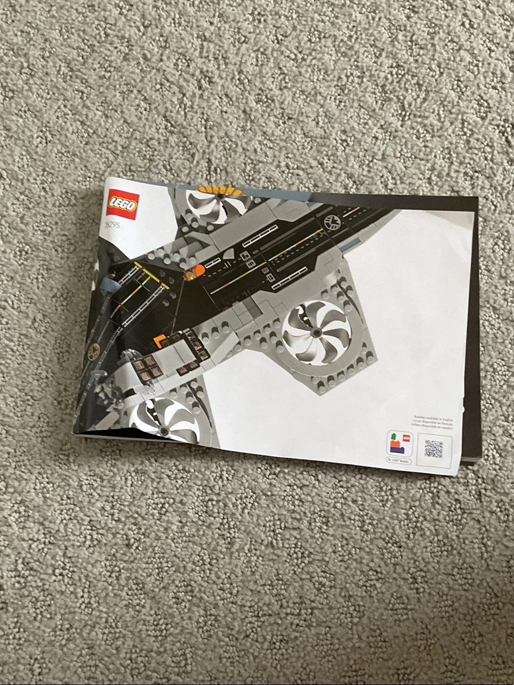 Lego S.H.I.E.L.D. Helicarrier Model in Gray and Black with Orange Accents